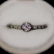 Load image into Gallery viewer, Magnolia ring petite round with moissanite (made to order)