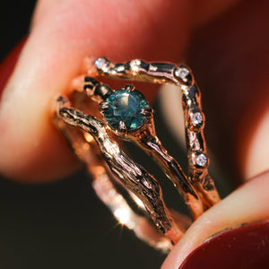 Waverly ring (with diamonds): 14K rose, yellow, and palladium white