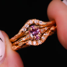 Load image into Gallery viewer, Magnolia oval and pear rings (over 30 gem options; made to order)