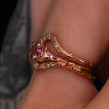 Load image into Gallery viewer, Magnolia oval and pear rings (over 30 gem options; made to order)