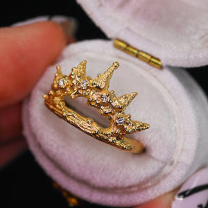 Mermaid Crown diamond ring (made to order; multiple options)