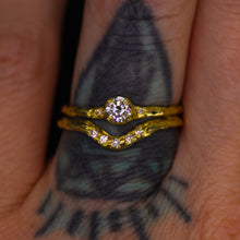 Load image into Gallery viewer, Magnolia ring  petite round with natural diamond (made to order)