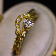 Load image into Gallery viewer, Magnolia ring  petite round with natural diamond (made to order)