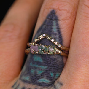 "Rune": 14k raw Montana sapphire ring (made to order)