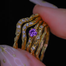 Load image into Gallery viewer, Magnolia ring  petite round with purple sapphire (made to order)