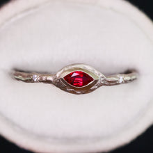 Load image into Gallery viewer, Galadrielle ring with lab ruby in 14K gold (made to order)