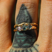 Load image into Gallery viewer, &quot;Rune&quot;: 14k raw Montana sapphire ring (made to order)