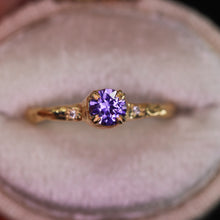 Load image into Gallery viewer, Magnolia ring  petite round with purple sapphire (made to order)