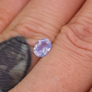 Create your own ring: 1ct opalescent periwinkle oval sapphire