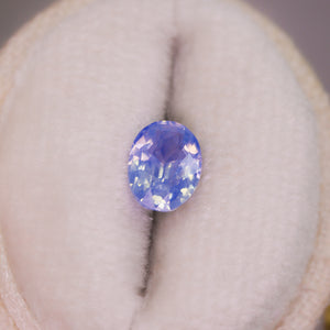 Create your own ring: 1ct opalescent periwinkle oval sapphire