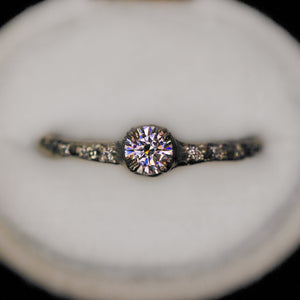 Magnolia ring petite round with moissanite (made to order)
