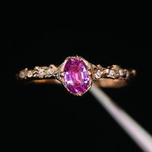 Load image into Gallery viewer, Dahlia ring: 14K natural pink sapphire &amp; diamond ring