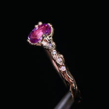 Load image into Gallery viewer, Dahlia ring: 14K natural pink sapphire &amp; diamond ring