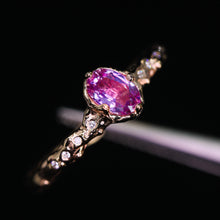 Load image into Gallery viewer, Dahlia ring: 14K natural pink sapphire &amp; diamond ring