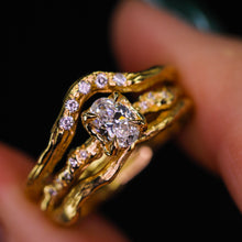 Load image into Gallery viewer, &quot;Calla&quot;: 14k yellow gold &amp; lab diamond ring