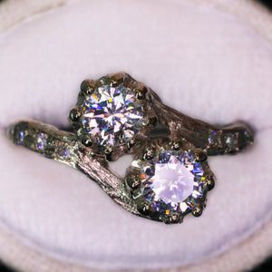 Astraea ring: 1ct 14K gold toi et moi (customizable; 24 gemstones)
