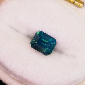 Create your own ring: 1.30ct radiant teal opalescent sapphire