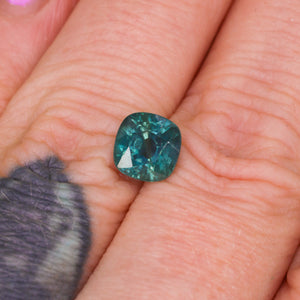 Create your own ring: 2.68ct teal cushion sapphire