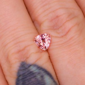 Create your own ring: 1.14ct peach lab sapphire trillion