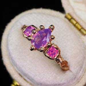 Aurora: 14k rose gold sapphire ring (ooak)
