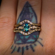Load image into Gallery viewer, Calla 14k white gold &amp; teal opalescent ring