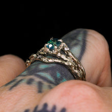 Load image into Gallery viewer, Calla 14k white gold &amp; teal opalescent ring