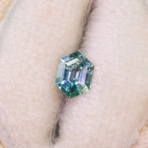 Create your own ring: 0.77ct hexagon teal sapphire