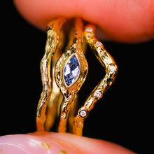 Load image into Gallery viewer, Galadrielle ring in 14k gold (with 14 gemstone options)