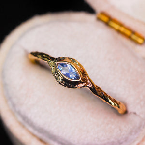 Galadrielle ring with aquamarine in 14K gold (made to order)