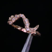 Load image into Gallery viewer, Fairy Wing band: 14K gold wedding ring (multiple options)