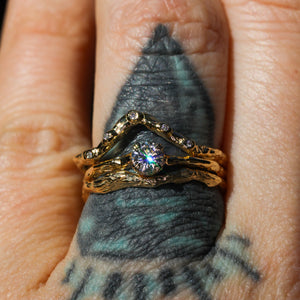 Waverly ring (with diamonds): 14K rose, yellow, and palladium white