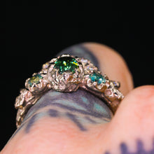Load image into Gallery viewer, Enchanted Forest 3-stone ring (oval and pear; over 30 gem options)