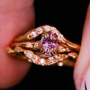 Magnolia ring: 14k rose gold & pink sapphire ring (OOAK)