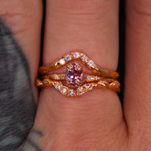 Load image into Gallery viewer, Magnolia ring: 14k rose gold &amp; pink sapphire ring (OOAK)