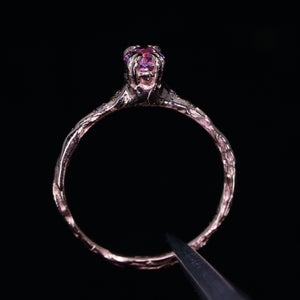 Magnolia ring: 14k rose gold & pink sapphire ring (OOAK)