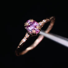 Load image into Gallery viewer, Magnolia ring: 14k rose gold &amp; pink sapphire ring (OOAK)
