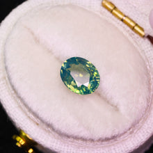 Load image into Gallery viewer, Create your own ring: 1.59ct teal opalescent oval sapphire