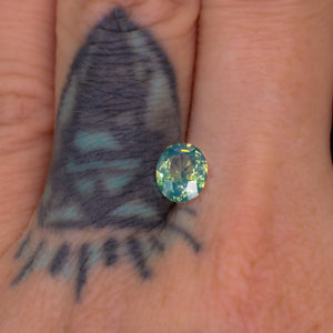 Create your own ring: 1.59ct teal opalescent oval sapphire