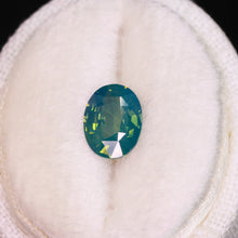 Load image into Gallery viewer, Create your own ring: 1.28ct teal/bicolor opalescent oval sapphire