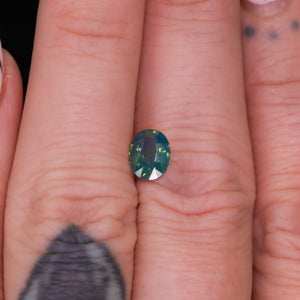 Create your own ring: 1.28ct teal/bicolor opalescent oval sapphire