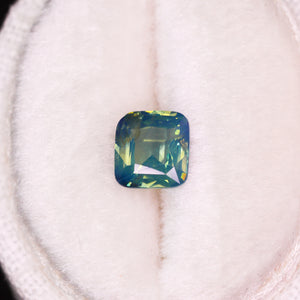 Create your own ring: 1.04ct teal opalescent cushion cut sapphire