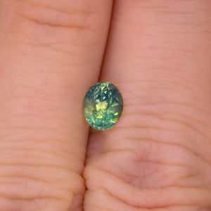 Create your own ring: 1.17ct oval green/teal opalescent sapphire