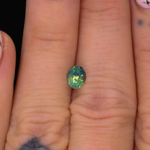 Load image into Gallery viewer, Create your own ring: 1.17ct oval green/teal opalescent sapphire
