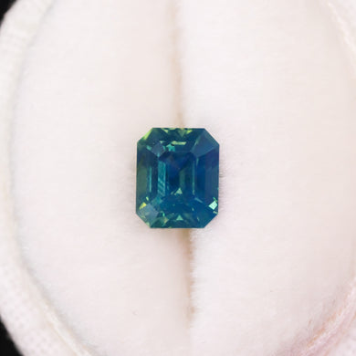 Create your own ring: 1.30ct radiant teal opalescent sapphire