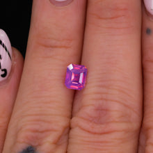 Load image into Gallery viewer, Create your own ring: 1.56ct opalescent pink/purple emerald cut sapphire