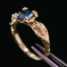 Load image into Gallery viewer, Siren ring (or set): 14k opalescent teal sapphire mermaid (OOAK)