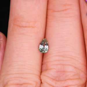 Create your own ring: 0.56ct light teal/green pear sapphire