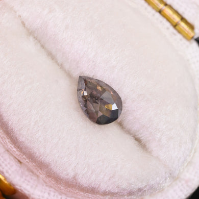 Create your own ring: 0.59ct pear rosecut salt & pepper diamond