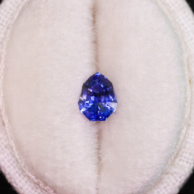 Create your own ring: 0.69ct blue/indigo shield step cut sapphire