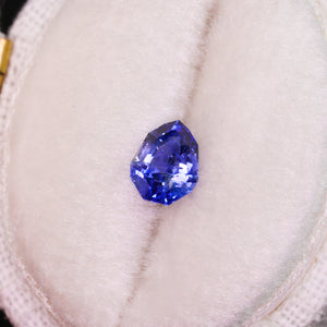 Create your own ring: 0.69ct blue/indigo shield step cut sapphire